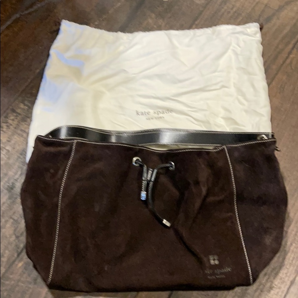 Kate Spade Dark Brown Suede Shoulder Bag